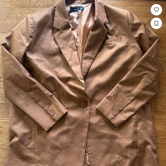Lioness Oversized Blazer L Tan Brown Beige singe button jacket Welcome to Jungle - Picture 5 of 6